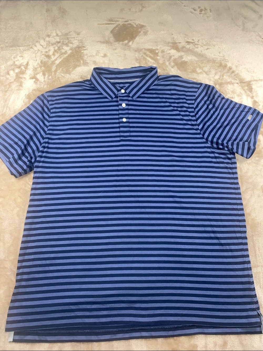 Nike Men's Blue Two-Tone Striped Polo